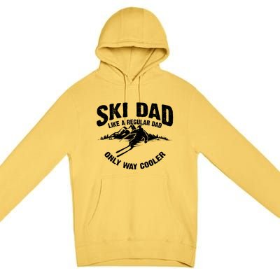 Funny Ski Dad Gift Skiers Cute Skiing Lovers Father's Day Gift Premium Pullover Hoodie