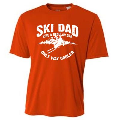 Funny Ski Dad Gift Skiers Cute Skiing Lovers Father's Day Gift Cooling Performance Crew T-Shirt