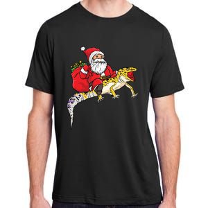 Fun Santa Delivering Presents On Leopard Gecko Lizard Gift Adult ChromaSoft Performance T-Shirt