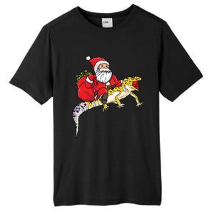 Fun Santa Delivering Presents On Leopard Gecko Lizard Gift Tall Fusion ChromaSoft Performance T-Shirt