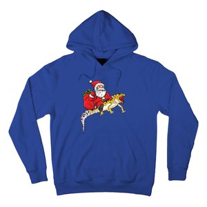 Fun Santa Delivering Presents On Leopard Gecko Lizard Gift Hoodie