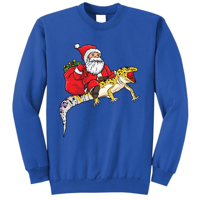 Fun Santa Delivering Presents On Leopard Gecko Lizard Gift Sweatshirt