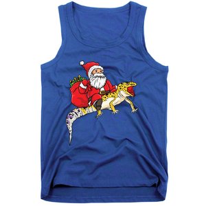 Fun Santa Delivering Presents On Leopard Gecko Lizard Gift Tank Top