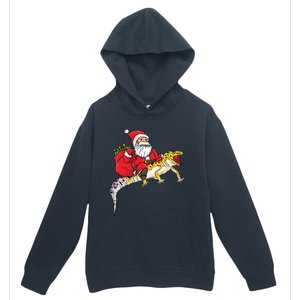 Fun Santa Delivering Presents On Leopard Gecko Lizard Gift Urban Pullover Hoodie