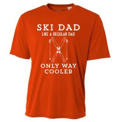 Funny Ski Dad Like A Regular Dad But More Cool Gift Cooling Performance Crew T-Shirt