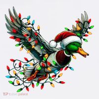 Flying Santa Duck With Christmas Lights Hunting Season Tall T-Shirt