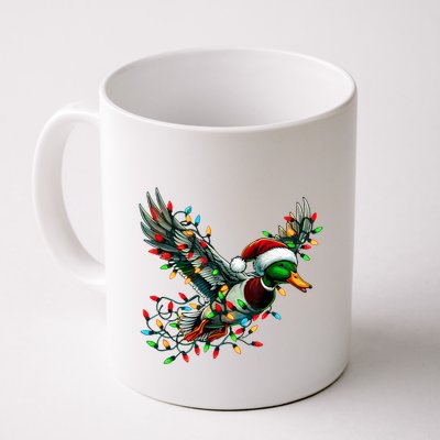 Flying Santa Duck With Christmas Lights Hunting Season Mug