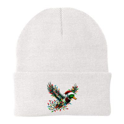 Flying Santa Duck With Christmas Lights Hunting Season Beanie