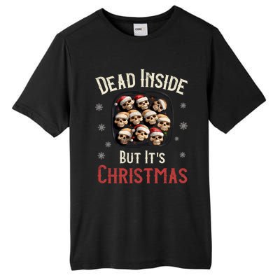 Funny Sarcastic Dead Inside But ItS Christmas Skull Cookies Gift Tall Fusion ChromaSoft Performance T-Shirt