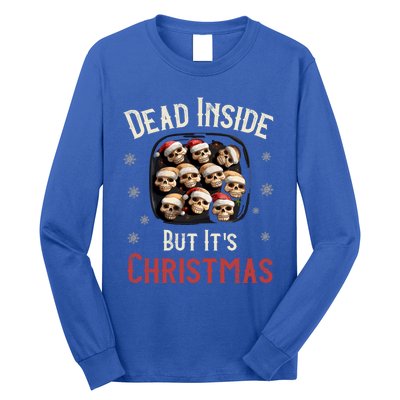 Funny Sarcastic Dead Inside But ItS Christmas Skull Cookies Gift Long Sleeve Shirt