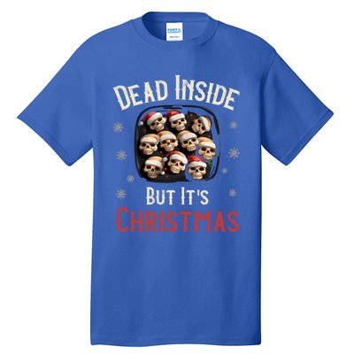 Funny Sarcastic Dead Inside But ItS Christmas Skull Cookies Gift Tall T-Shirt