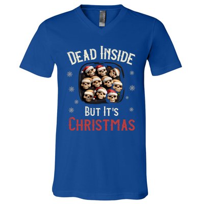 Funny Sarcastic Dead Inside But ItS Christmas Skull Cookies Gift V-Neck T-Shirt