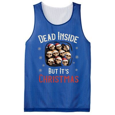 Funny Sarcastic Dead Inside But ItS Christmas Skull Cookies Gift Mesh Reversible Basketball Jersey Tank