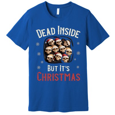 Funny Sarcastic Dead Inside But ItS Christmas Skull Cookies Gift Premium T-Shirt