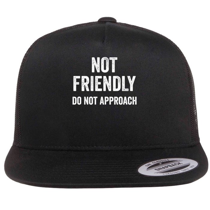 Funny Sarcastic Design Great Gift Not Friendly Do Not Approach  Flat Bill Trucker Hat