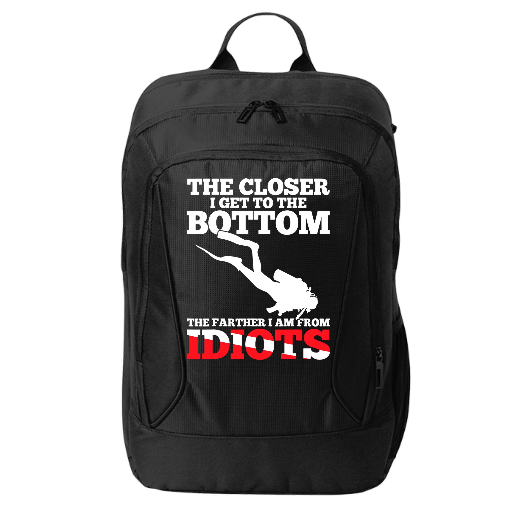 Funny Scuba Diving Flag Dive Quote Scuba Diver Gift City Backpack