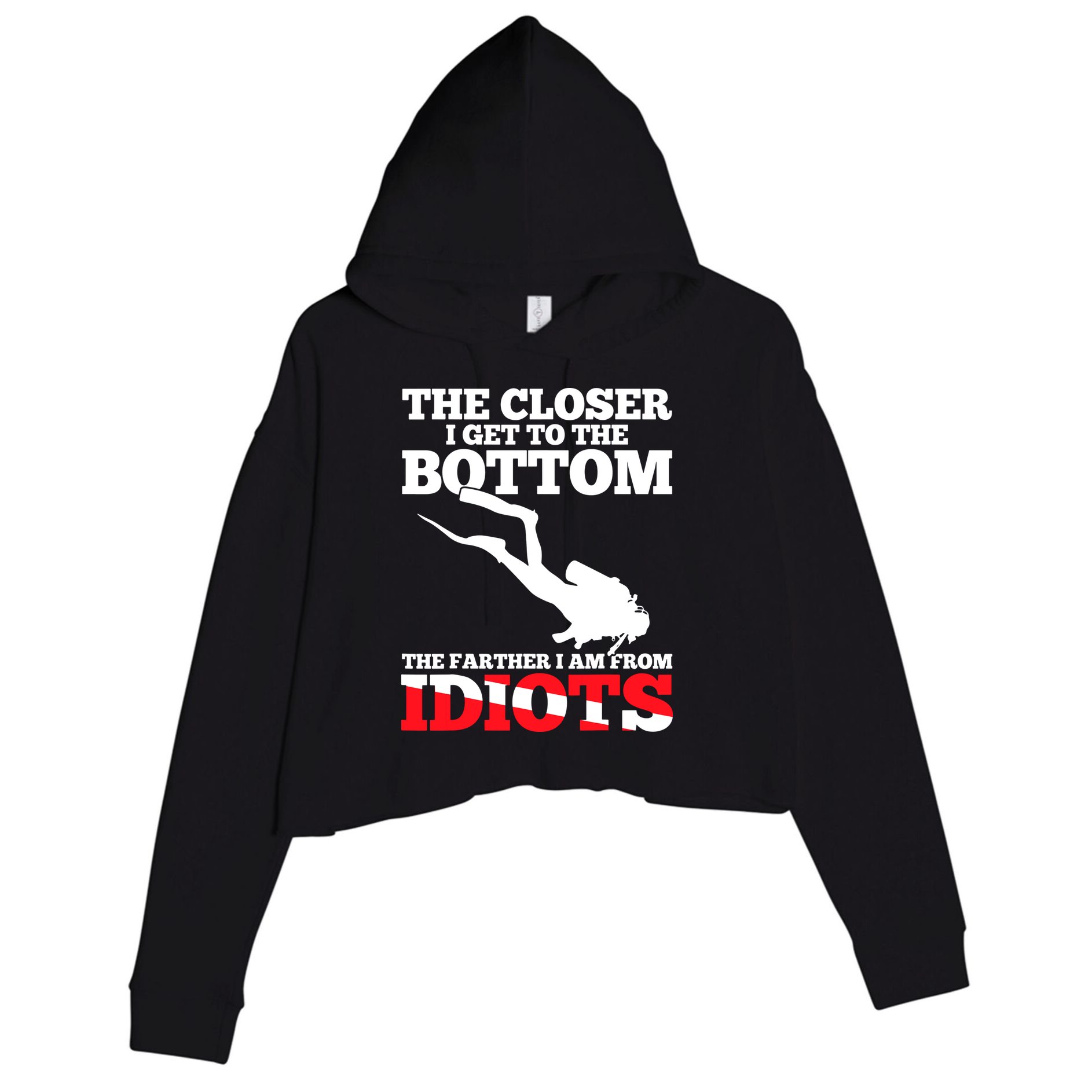 Funny Scuba Diving Flag Dive Quote Scuba Diver Gift Crop Fleece Hoodie