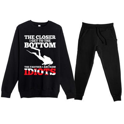 Funny Scuba Diving Flag Dive Quote Scuba Diver Gift Premium Crewneck Sweatsuit Set