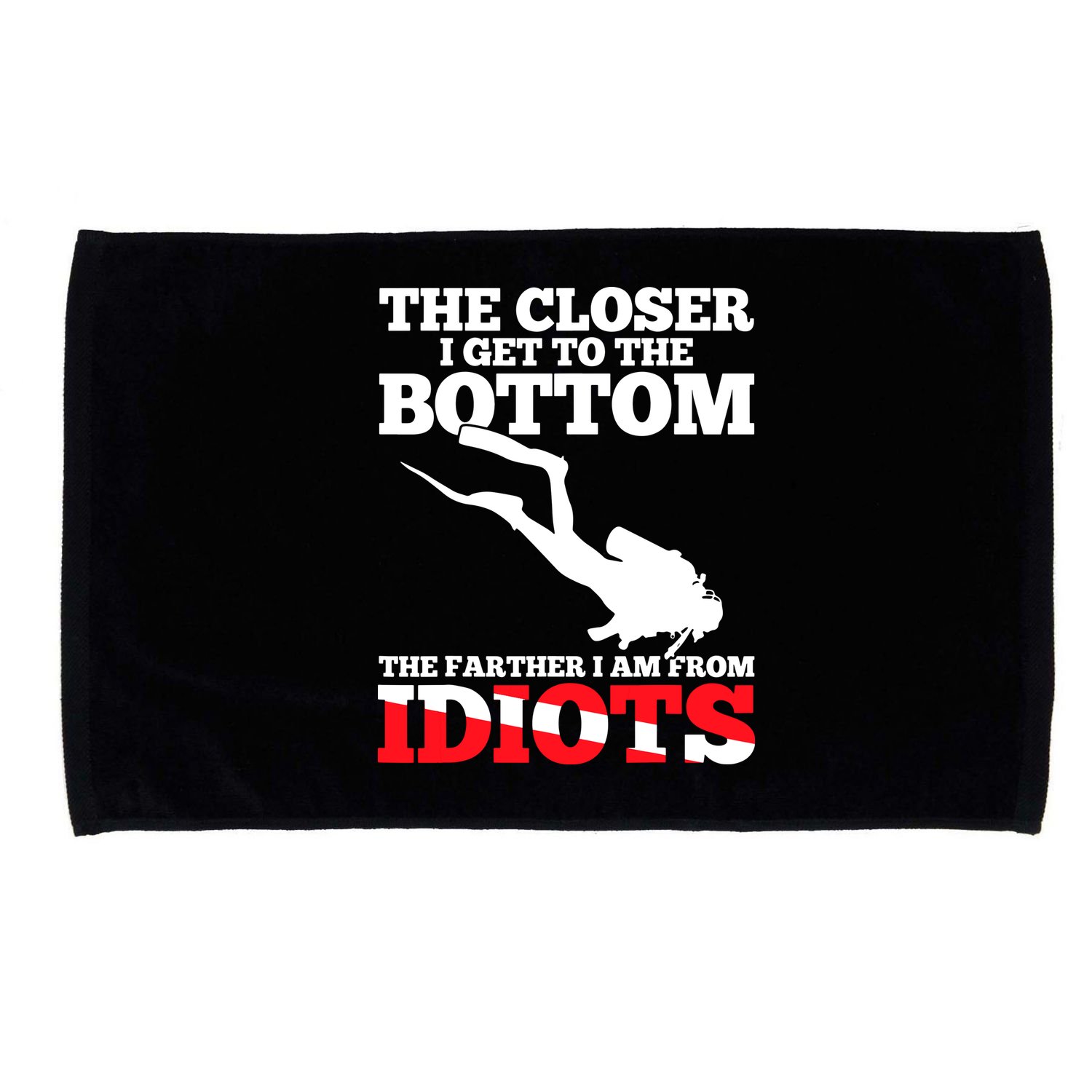 Funny Scuba Diving Flag Dive Quote Scuba Diver Gift Microfiber Hand Towel