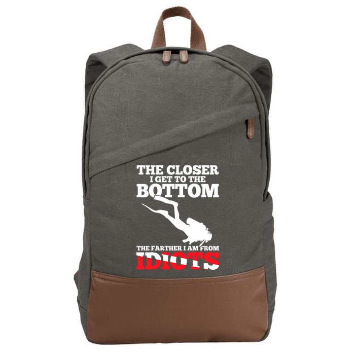 Funny Scuba Diving Flag Dive Quote Scuba Diver Gift Cotton Canvas Backpack