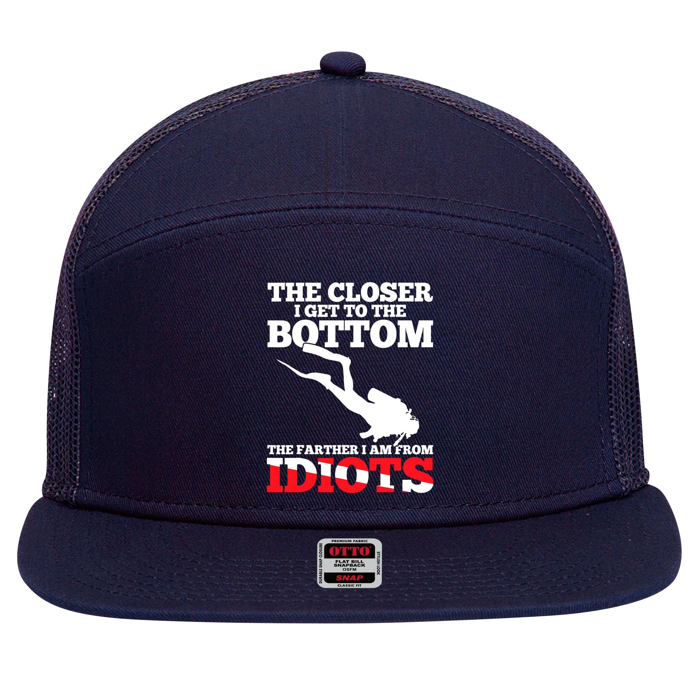 Funny Scuba Diving Flag Dive Quote Scuba Diver Gift 7 Panel Mesh Trucker Snapback Hat