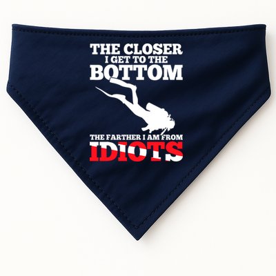 Funny Scuba Diving Flag Dive Quote Scuba Diver Gift USA-Made Doggie Bandana