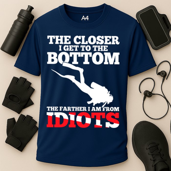 Funny Scuba Diving Flag Dive Quote Scuba Diver Gift Cooling Performance Crew T-Shirt