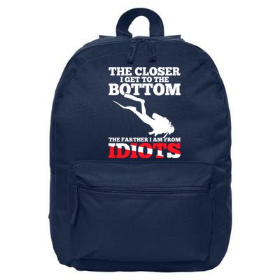 Funny Scuba Diving Flag Dive Quote Scuba Diver Gift 16 in Basic Backpack