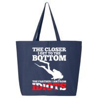 Funny Scuba Diving Flag Dive Quote Scuba Diver Gift 25L Jumbo Tote