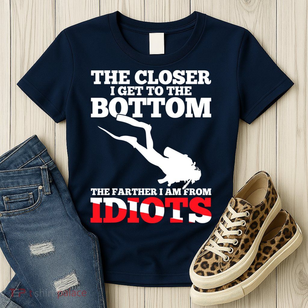 Funny Scuba Diving Flag Dive Quote Scuba Diver Gift Womens T-Shirt