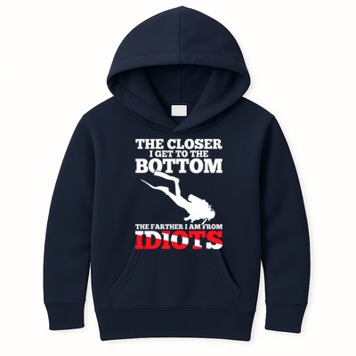 Funny Scuba Diving Flag Dive Quote Scuba Diver Gift Kids Hoodie