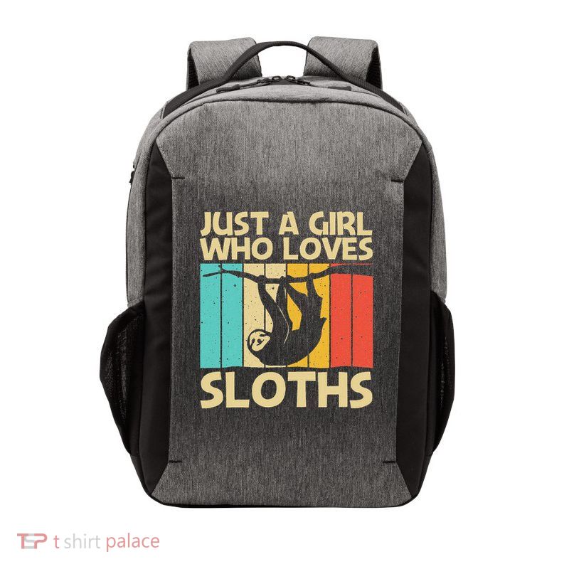 Funny Sloth Design For Girls Kids Lazy Sloth Animal Lovers Vector Backpack
