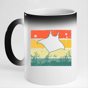 Funny Stingray Design For Men Women Kids Ocean Animal Lovers 11oz Black Color Changing Mug