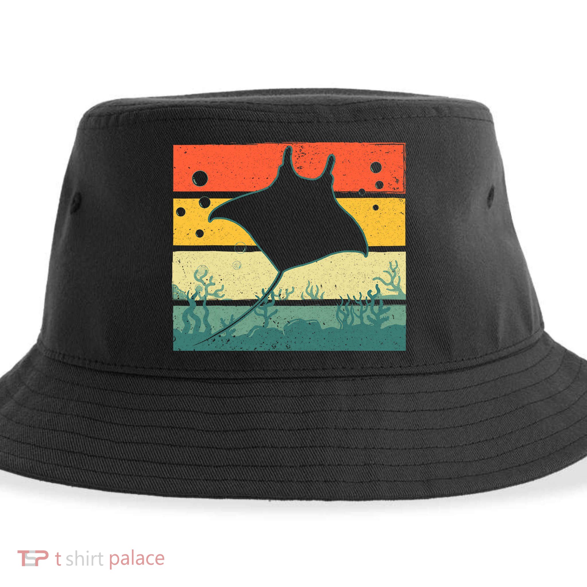 Funny Stingray Design For Men Women Kids Ocean Animal Lovers Sustainable Bucket Hat