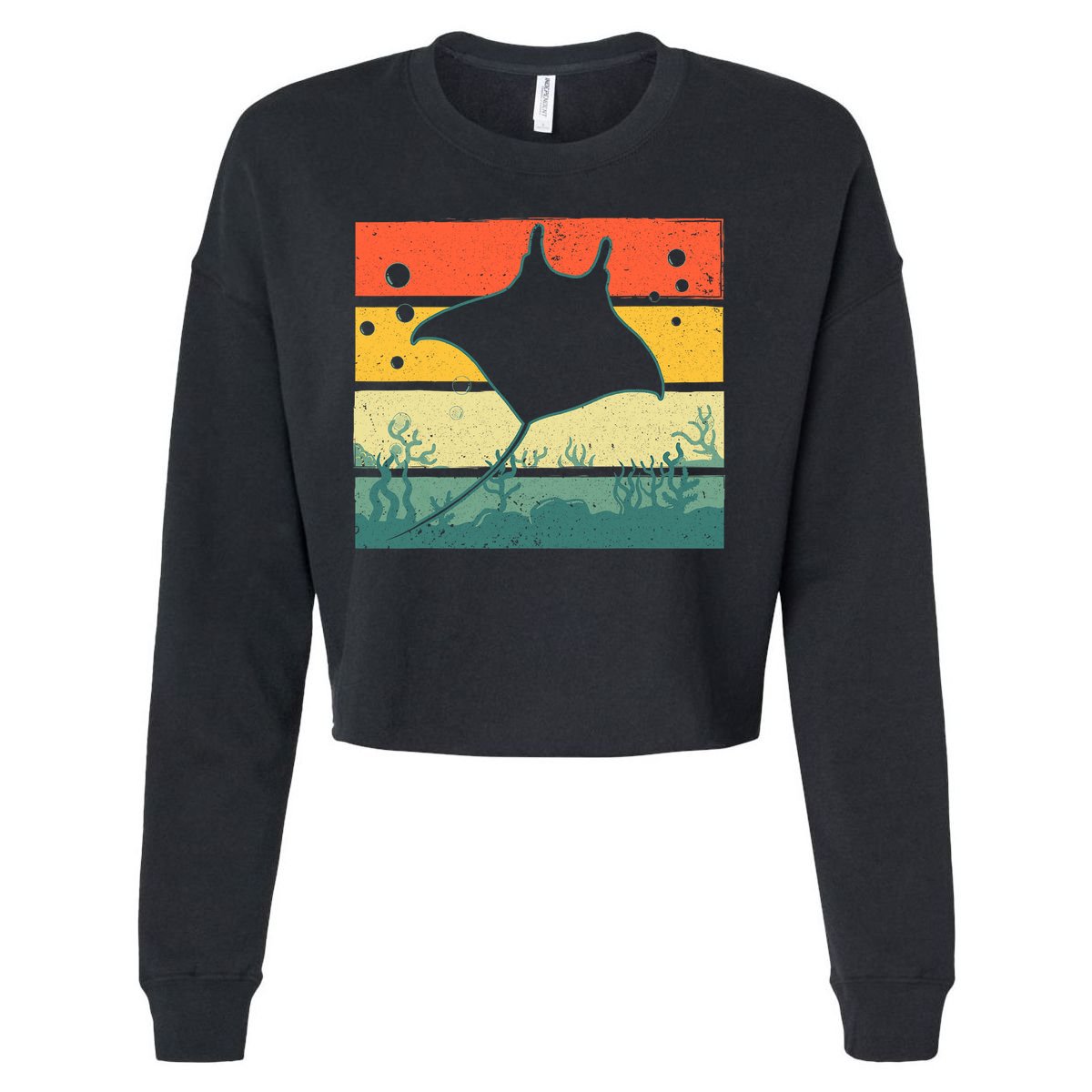Funny Stingray Design For Men Women Kids Ocean Animal Lovers Cropped Pullover Crew