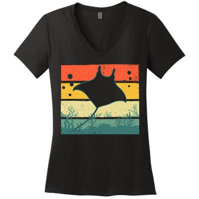Funny Stingray Design For Men Women Kids Ocean Animal Lovers Women's V-Neck T-Shirt