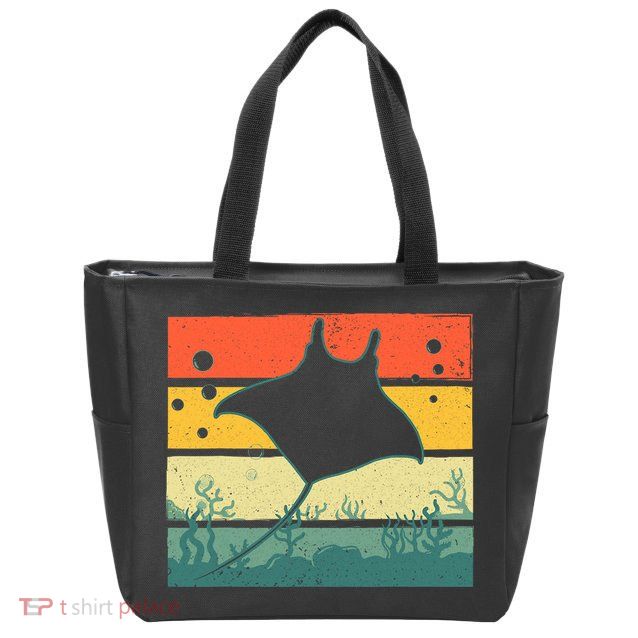 Funny Stingray Design For Men Women Kids Ocean Animal Lovers Zip Tote Bag