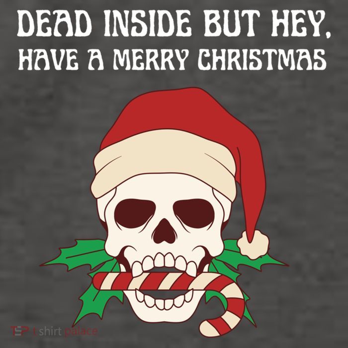 Funny Sarcastic Dead Inside But Merry Christmas Skull Santa Gift Vector Backpack