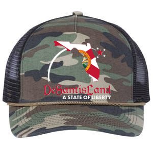 Florida State DeSantisLand A State Of Liberty Retro Rope Trucker Hat Cap