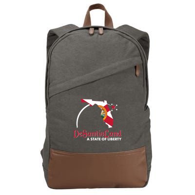 Florida State DeSantisLand A State Of Liberty Cotton Canvas Backpack