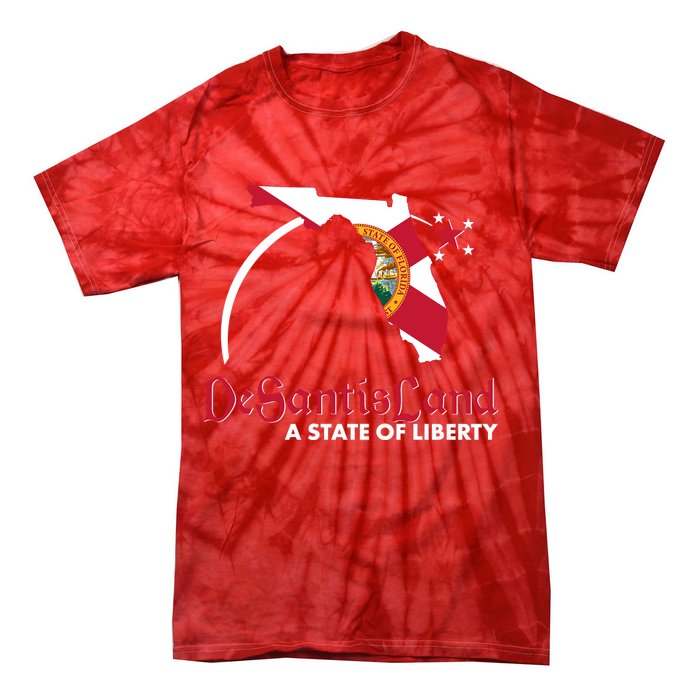 Florida State DeSantisLand A State Of Liberty Tie-Dye T-Shirt