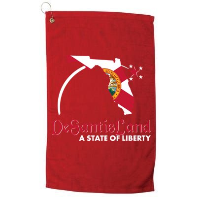 Florida State DeSantisLand A State Of Liberty Golf Towel