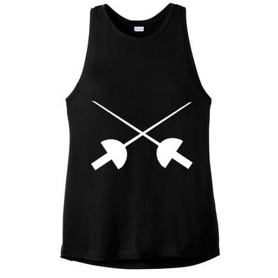 Fencing Saber Epee Fence Gift Ladies PosiCharge Tri-Blend Wicking Tank