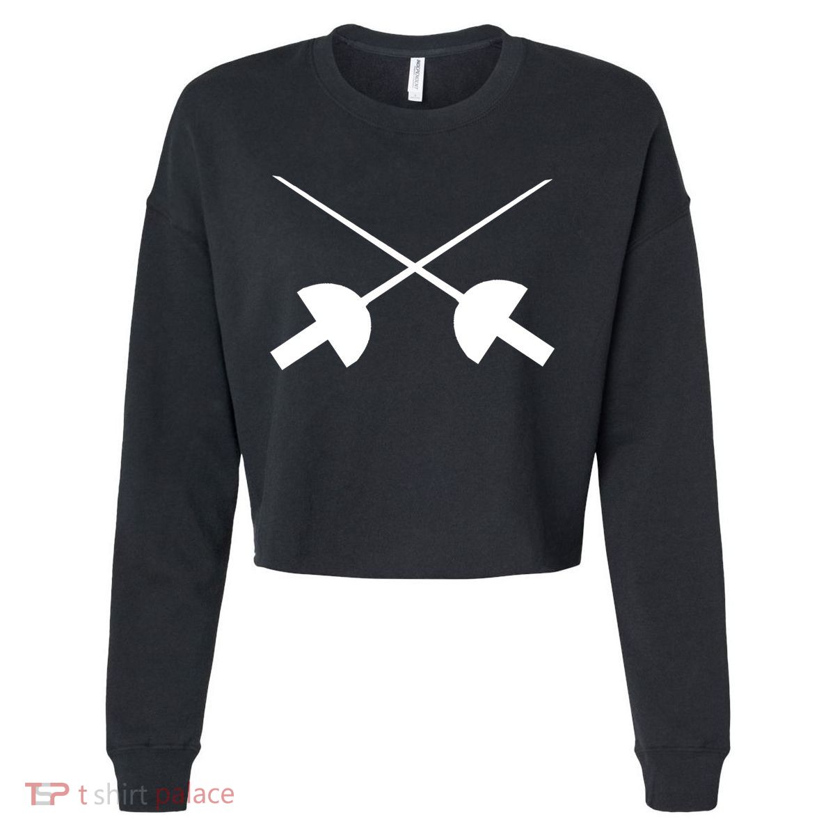 Fencing Saber Epee Fence Gift Cropped Pullover Crew