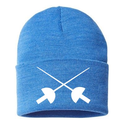 Fencing Saber Epee Fence Gift Sustainable Knit Beanie