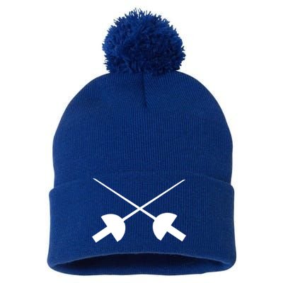 Fencing Saber Epee Fence Gift Pom Pom 12in Knit Beanie