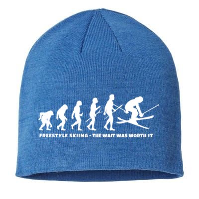 Freestyle Skier Evolution Of Freestyle Skiing Gift Sustainable Beanie