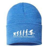 Freestyle Skier Evolution Of Freestyle Skiing Gift Sustainable Knit Beanie