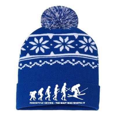 Freestyle Skier Evolution Of Freestyle Skiing Gift USA-Made Snowflake Beanie