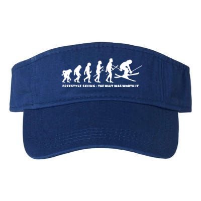 Freestyle Skier Evolution Of Freestyle Skiing Gift Valucap Bio-Washed Visor